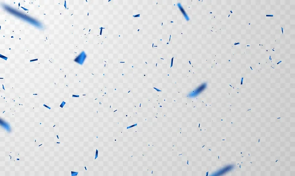 庆祝背景模板与Confetti蓝色缎带 豪华贺卡 — 图库矢量图片