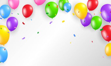 balonlar konfeti renkli arka plan Kutlama