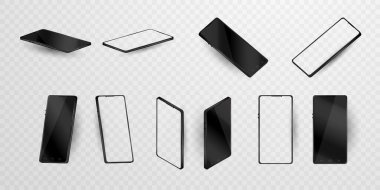 Boş ekran izole şablonları ile cep telefonu çerçevesi