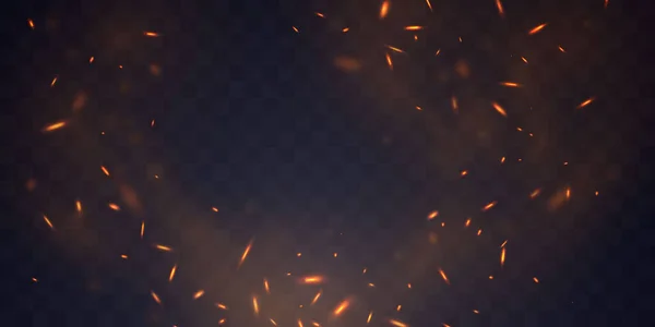 燃焼赤熱火花現実的な火災炎抽象的な背景 — ストックベクタ
