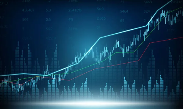 Akciový Trh Ekonomický Graf Diagramy Obchodní Finanční Koncepce Sestavy Abstraktní — Stockový vektor