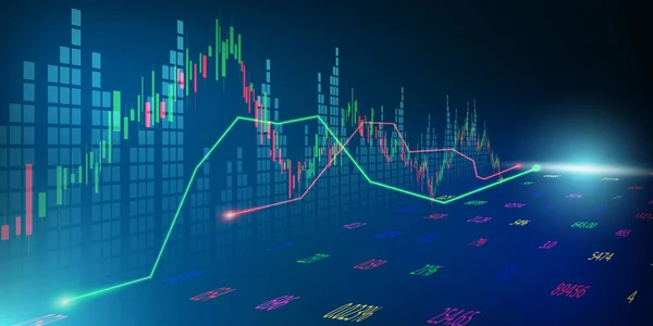 Beurs Economische Grafiek Met Diagrammen Zakelijke Financiële Concepten Rapporten Abstracte — Stockvector