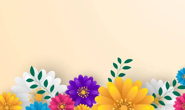 Дизайн Банерної Рамки Квітки Весна Продаж Фону Красивим Векторні Ілюстрації — стоковий вектор