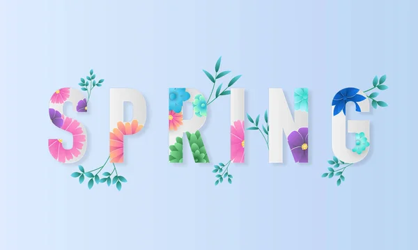 Design Banner Blumen Frühling Hintergrund Mit Schönen Vektor Illustration Vorlage — Stockvektor