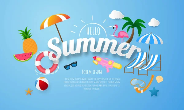 Voorjaar Zomer Poster Banner Vector Illustratie Ontwerp Voor Poster Kaart — Stockvector