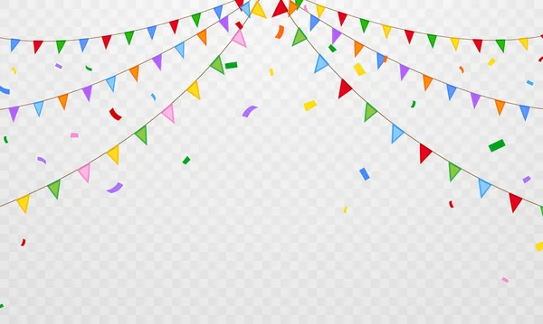 Flag Confetti Party Colorful Celebration Background — Stock Vector