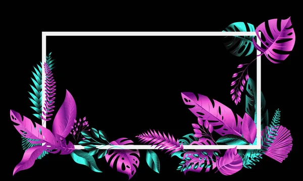 Vector Verlaat Chrome Kleur Blauw Roze Frame Ontwerp Banner Spring — Stockvector