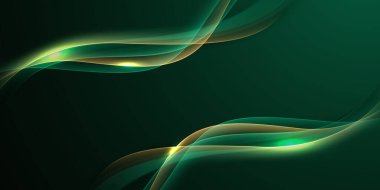 Zarif altın elementler vektör illüstrasyonlu yeşil soyut arkaplan tasarımı