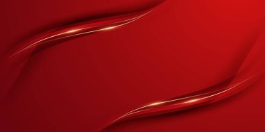 Soyut arkaplan tasarımı modern kırmızı ve altın geometrik elementler vektör çizimi