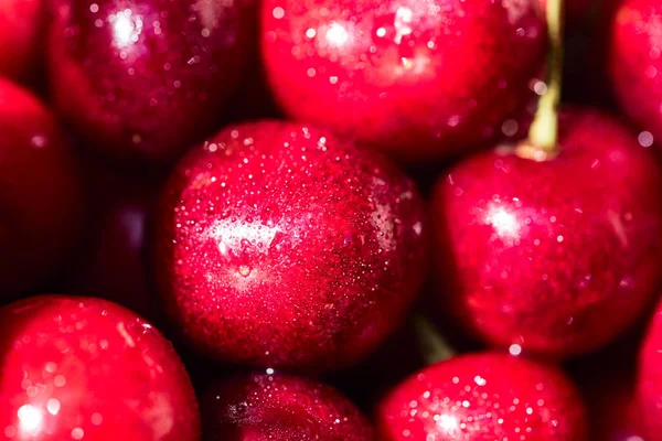 Sweet ripe cherries background close — Stock Photo, Image