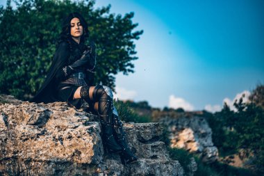 Fantezi cosplay cliff güzel Witcher kız