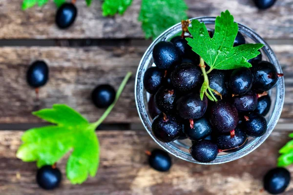 Cam kasede olgun blackcurrant kapatın