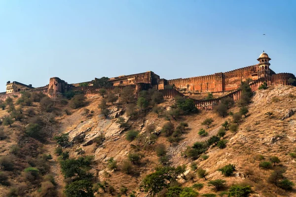 Doğal görünümü sarı veya Amer kale Jaipur, Hindistan