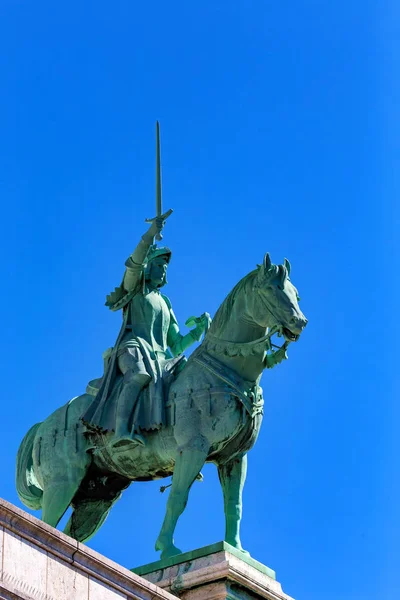 Statue of Joan of Arc at Sacre Coeur in Paris France — Stock Photo, Image