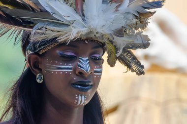 Santo Domingo, Dominik Cumhuriyeti - 9 Ekim 2015: genç güzel Creol kadın