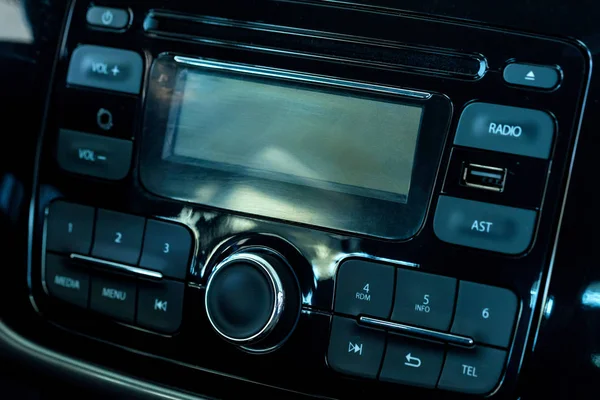 Modern car multimedia control panel close up — Stock Photo, Image