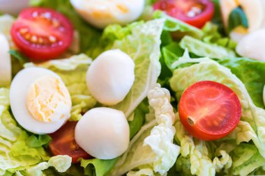 yumurta taze karışık salata yakın çekim