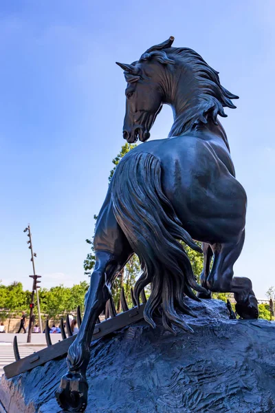 Paris, Francja - 06 czerwiec 2014: Statua konia poza Muzeum Orsay. — Zdjęcie stockowe