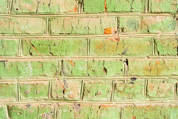 Antiguo ladrillo verde vintage pared fondo cerrar — Foto de Stock