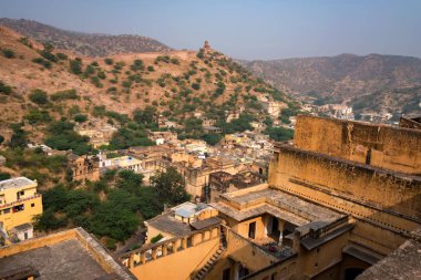 Doğal görünümü sarı veya Amer kale Jaipur, Hindistan