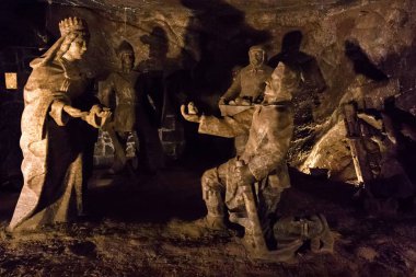 Wieliczka Salt Mine Polonya tuz heykeller