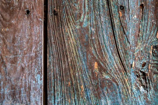 Крупним планом дерев'яні дошки зі старою синьою фарбою — стокове фото