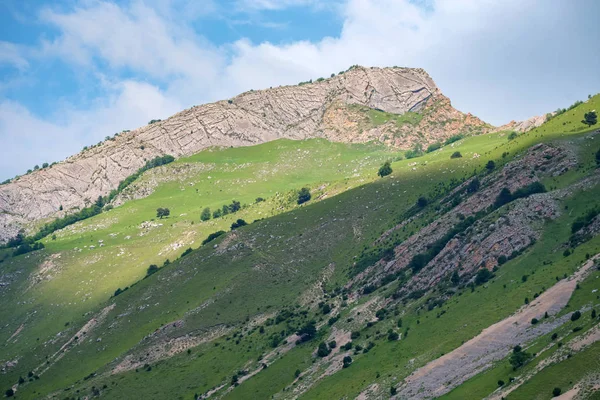 Vista de hermosas montañas en el norte del Cáucaso en un día soleado — Foto de Stock