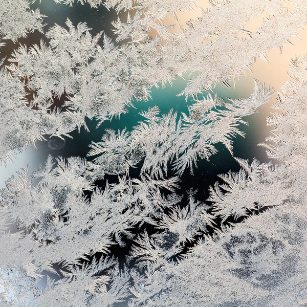 Zamrzlé Okno Zblízka — Stock fotografie