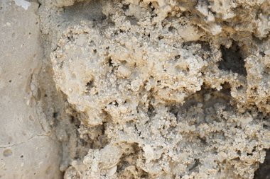 Dokulu taş yüzey, yakın görünüm.