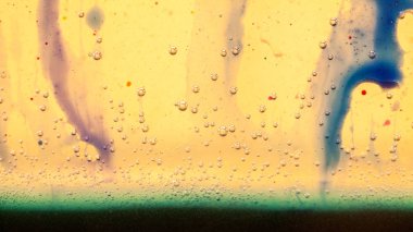 Yağ, su ve renkli mürekkep karışımı ile soyut kompozisyon. Kirliliği kavramı