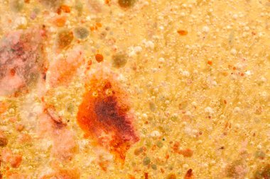 Yağ, su ve renkli mürekkep karışımı ile soyut kompozisyon. Kirliliği kavramı