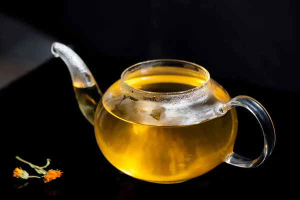 Teapot Natural Tea Table — Stock Photo, Image