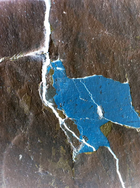 Surface Murale Ciment Foncé Avec Peinture Fissurée Altérée — Photo