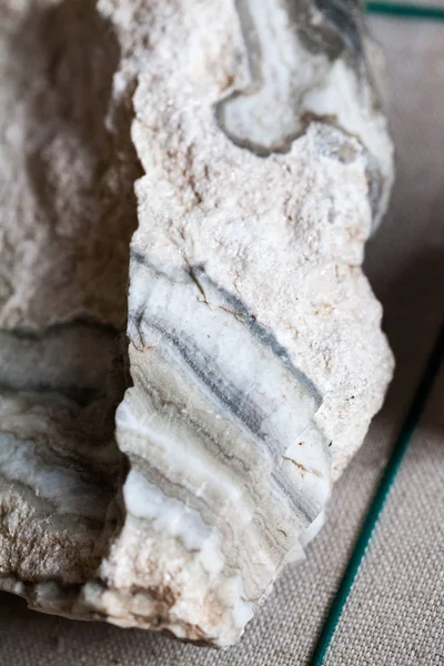 Pedra Mineral Rara Texturizada Cinza — Fotografia de Stock