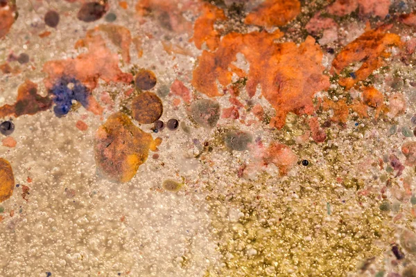 Composición Abstracta Con Mezcla Aceite Agua Tinta Colores Concepto Contaminación — Foto de Stock