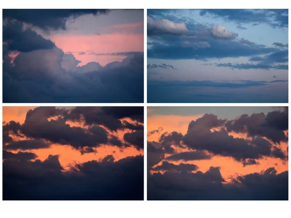 Piękne Dramatyczne Chmury Niebo Kolaż — Zdjęcie stockowe
