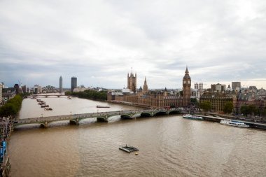 22.07.2015, Londra, İngiltere. Panoramik Londra London Eye'dan