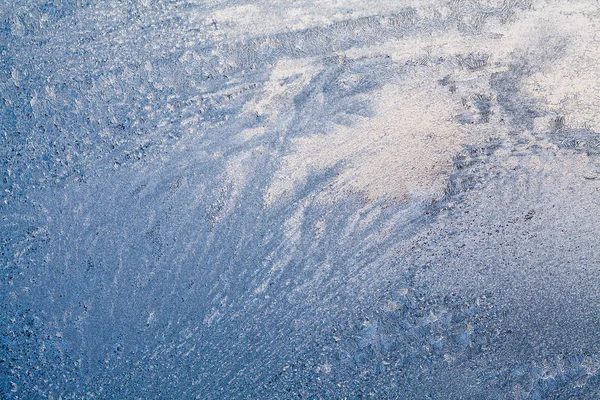 Eisblumen Auf Glas Textur Und Hintergrund — Stockfoto