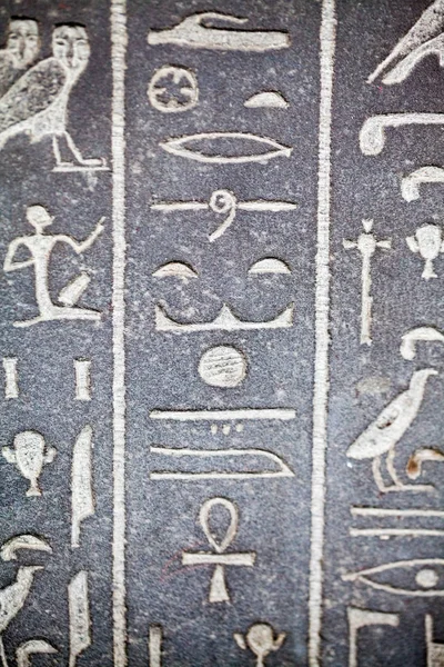 2015年 大英博物馆 埃及棺材上的象形文字 — 图库照片