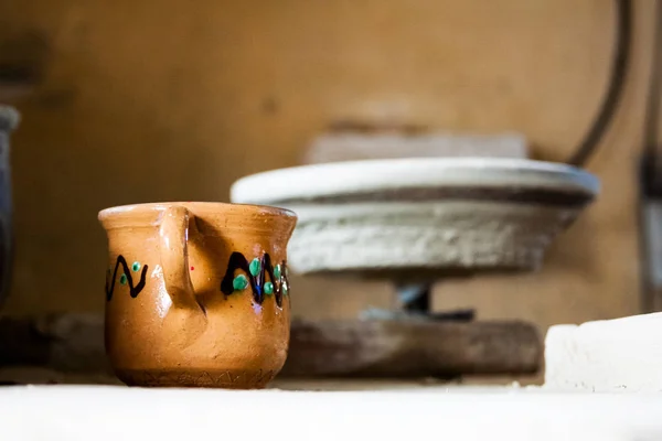 Ceramic Pots Objects Tools Potter Workshop — Stock Photo, Image