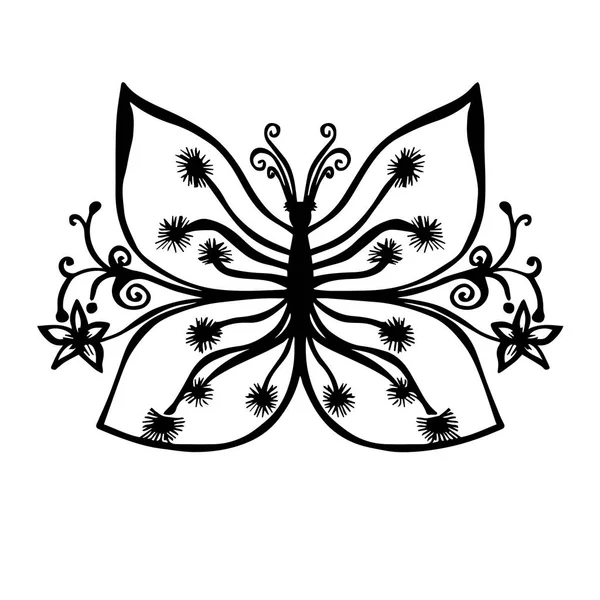 Dibujo Mariposa Estilizada Vector —  Fotos de Stock