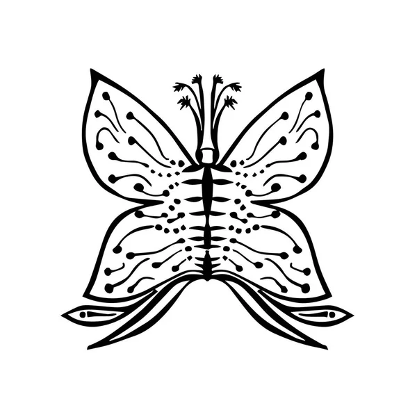 Stylized Butterfly Drawing Vector — Stock Photo, Image