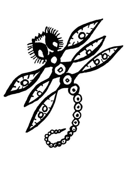 Stylized Dragonfly Drawing Vector — Stock Photo, Image