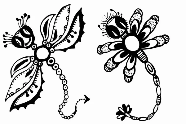 Stylized Dragonfly Drawing Vector — Stock Photo, Image