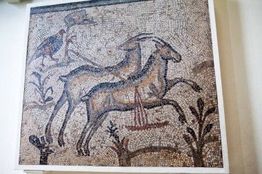 Londra, İngiltere'de 30 Temmuz 2015: British Museum, Roma İmparatorluğu'nun bulundu Mosais kaldırımlar