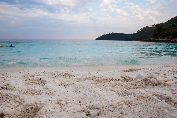 Saliara Beach Chiamata Marble Beach Bellissima Spiaggia Bianca Nell Isola — Foto Stock