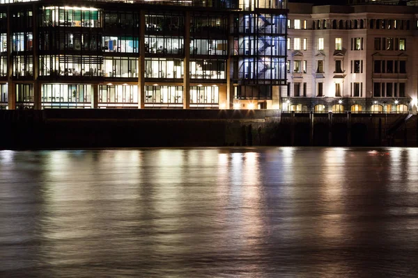 Londyn Noce Mola Widokiem Canary Wharf — Zdjęcie stockowe