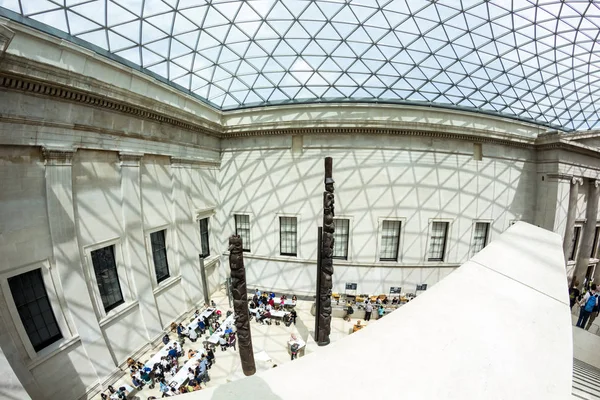 Λονδίνο Ηνωμένο Βασίλειο 2015 Προβολή Βρετανικού Μουσείου Και Λεπτομερειών Φακός — Φωτογραφία Αρχείου