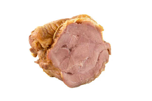 Ham piece on an isolated white background. Meat products. — Stock Photo, Image