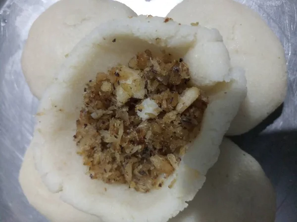 Kek Nasi Uap India Manda Pitha — Stok Foto